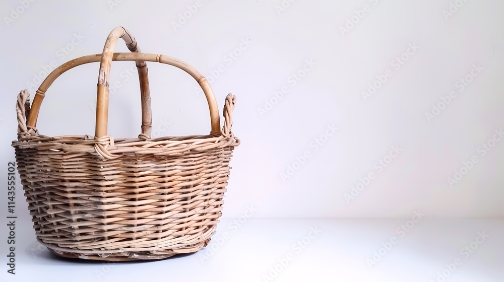The Appealing Laundry Basket with Clean Clothes on White Background: A Symbol of Housework and Cleaning Chores Done Well. The Appealing Laundry Basket with Clean Clothes on White Background: A Symbol of Housework and Cleaning Chores Done Well.