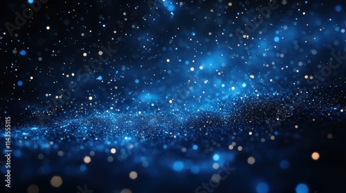 Blue night sky with a lot of firework. Chrismas celebration. Generative AI