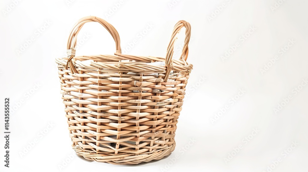The Appealing Laundry Basket with Clean Clothes on White Background: A Symbol of Housework and Cleaning Chores Done Well. The Appealing Laundry Basket with Clean Clothes on White Background: A Symbol of Housework and Cleaning Chores Done Well.