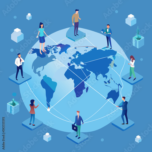 A light blue-themed digital map showing global social media interactions and connections