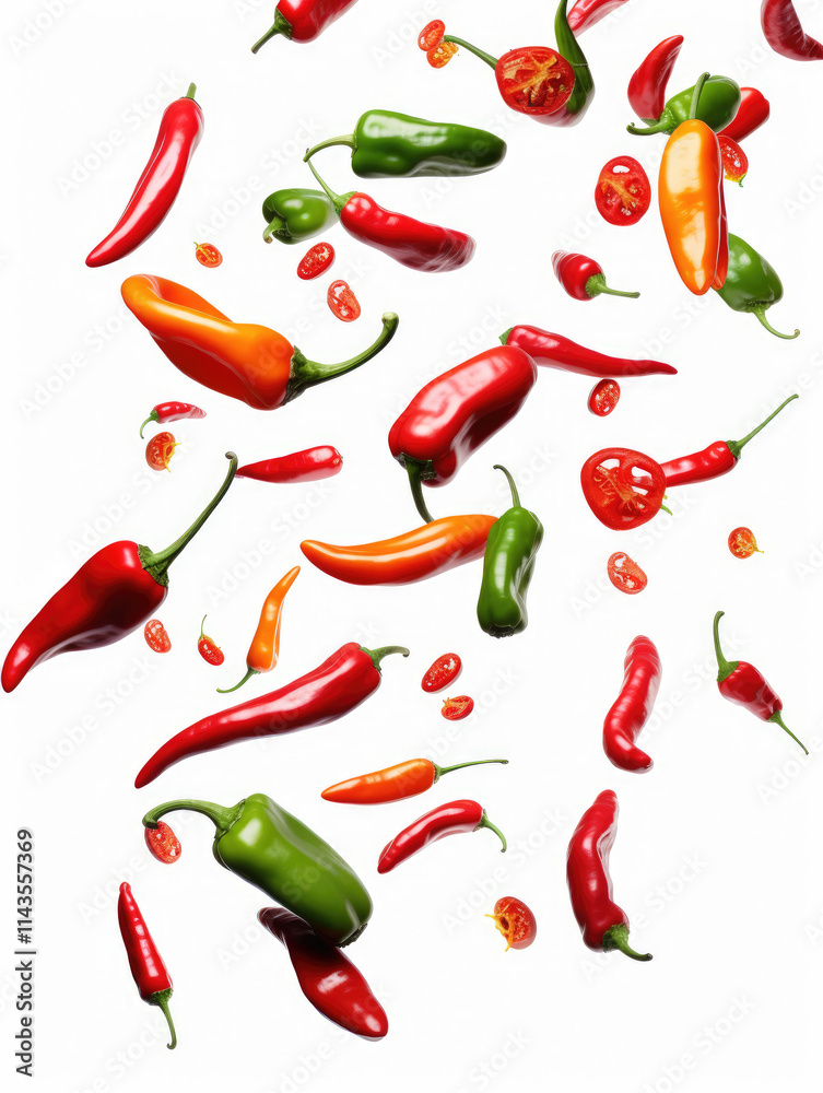 Red chili on white background Red chili on white background