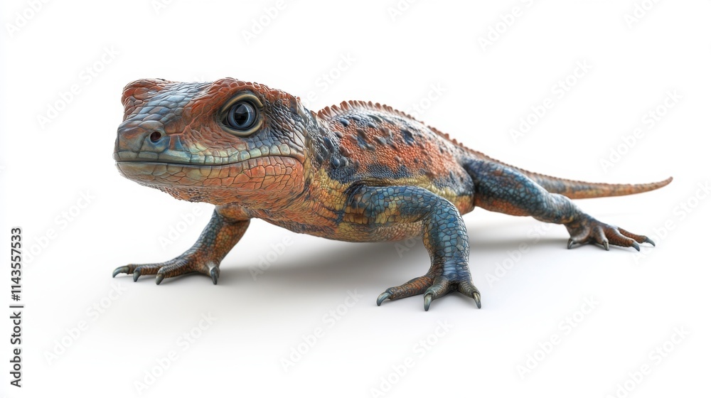 3D Render of a Smiling Lizard on White Background 3D Render of a Smiling Lizard on White Background