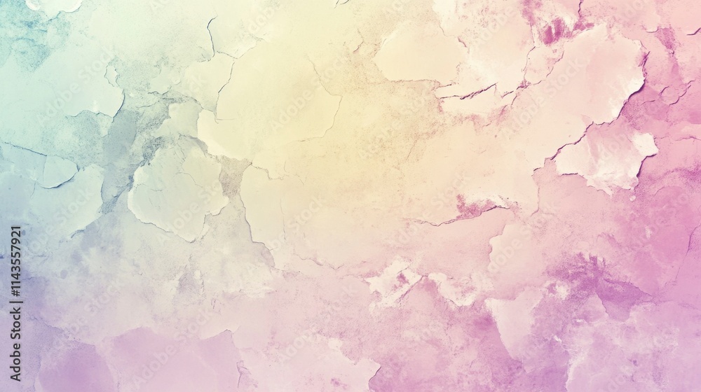 Fototapeta premium Pastel Cracked Wall Texture Background, Faded Paint, Vintage Design