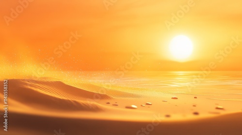 Wallpaper Mural Golden Sunset Beach Scene: Serene Desert Sandscape Torontodigital.ca