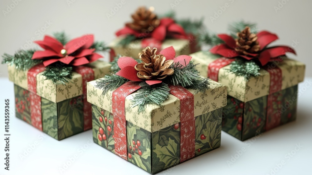 Obraz premium Christmas gift boxes. Christmas decoration.