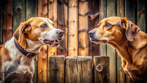 Funny Dog Fight, Canine Conflict, Fence Argument, Pets Arguing, Dogs Behind Fence, Hilarious Dog Photos, Adorable Dog Pictures, Dog Photography photo