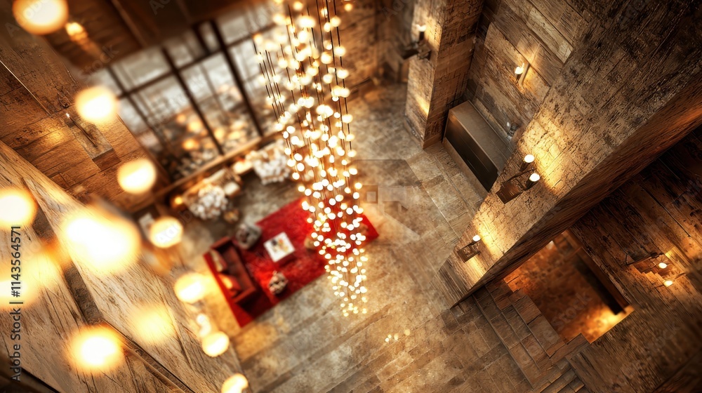 Obraz premium Elegant interior design showcase modern loft photography urban environment aerial view contemporary aesthetics