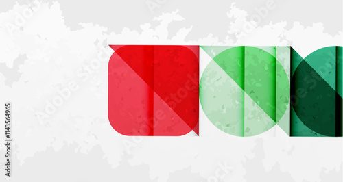 Squares, circles and triangles and grainy noisy texture. Vector Illustration For Wallpaper, Banner, Background, Card, Book Illustration, landing page