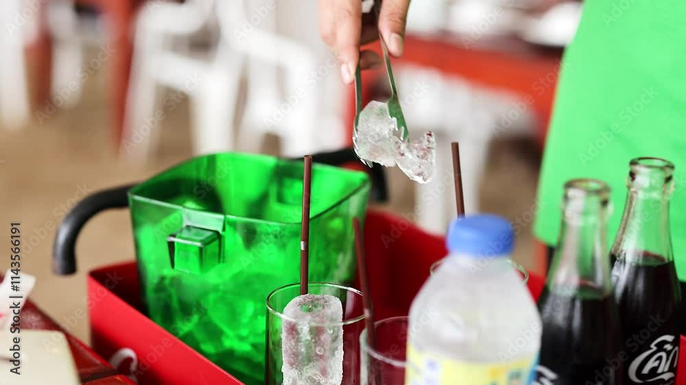 Preparing Drinks with Ice in Krabi Preparing Drinks with Ice in Krabi
