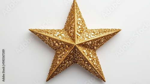 Christmas gold star white background.