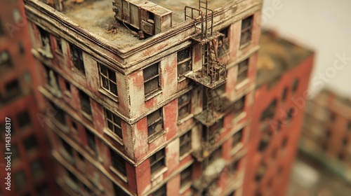 diorama of a high building 