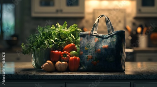 Fresh Produce and Healthy Ingredients in Kitchen