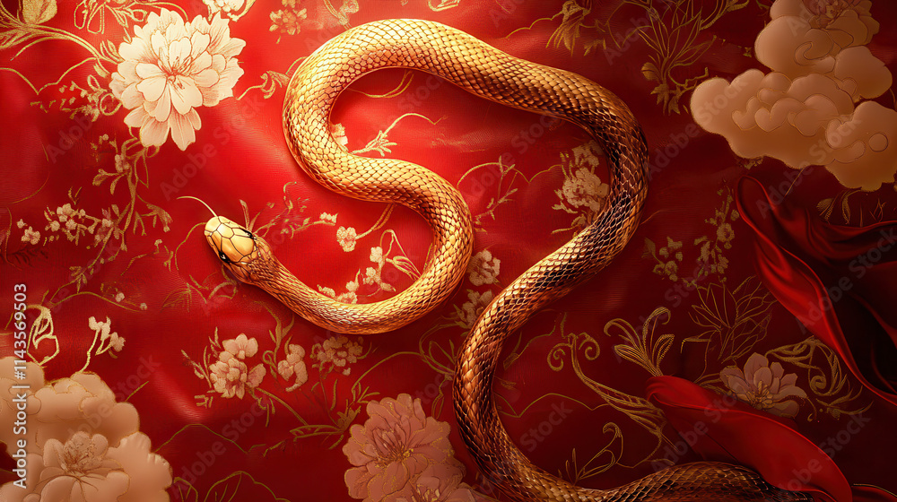 Obraz premium Zodiac snake symbolism chinese zodiac visual content artistic environment close-up view serpent concept