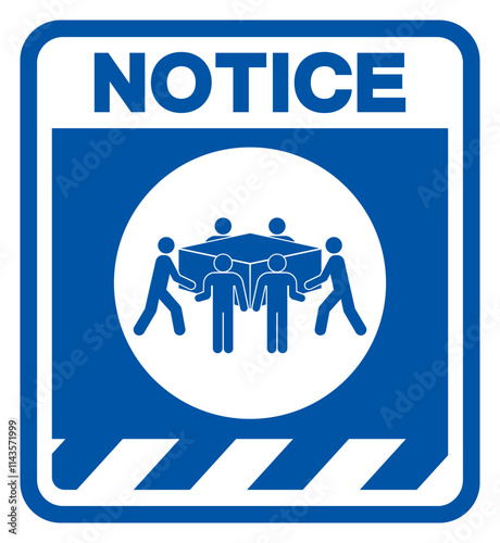 Notice Use Six Person Lift Symbol Sign,Vector Illustration, Isolated On White Background Label. EPS10