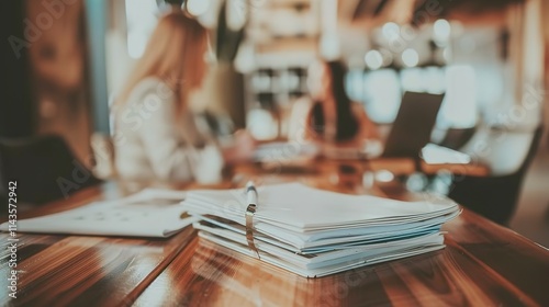 Two friends engaged in deep conversation over research papers and open laptops on a wooden table, collaborative study and academic discussion concept. photo