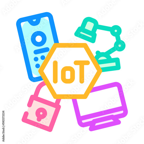internet of things iot devices industry 4 color icon vector. internet of things iot devices industry 4 sign. isolated symbol illustration