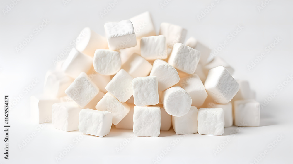white marshmallows isolated on white background white marshmallows isolated on white background