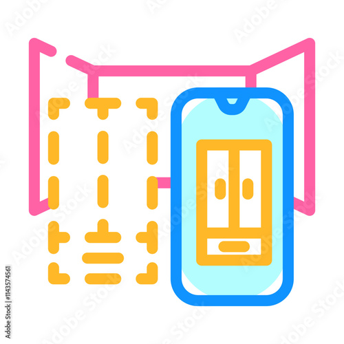 augmented reality industry 4 color icon vector. augmented reality industry 4 sign. isolated symbol illustration