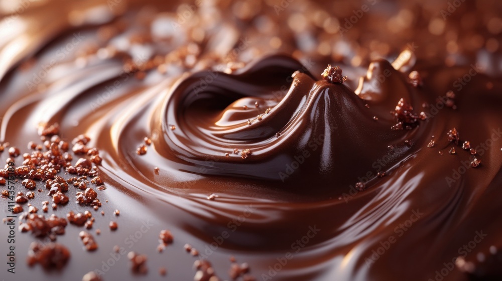 Delicious melted chocolate swirls texture background.