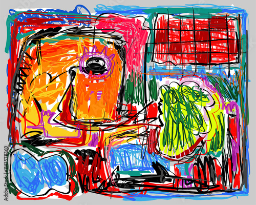 Doodling art. Abstract. Free painting