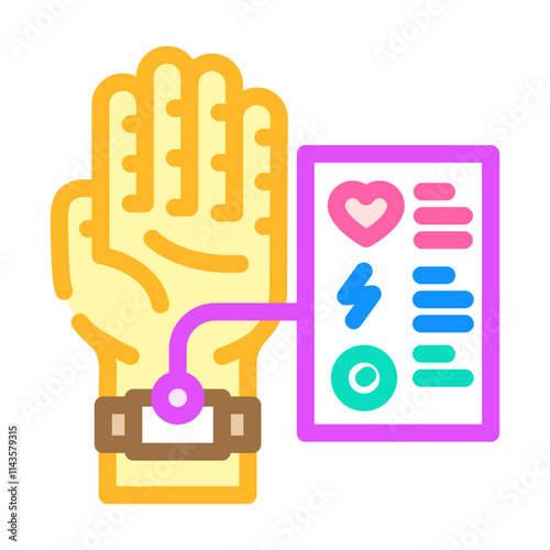 wearable technology industry 4 color icon vector. wearable technology industry 4 sign. isolated symbol illustration
