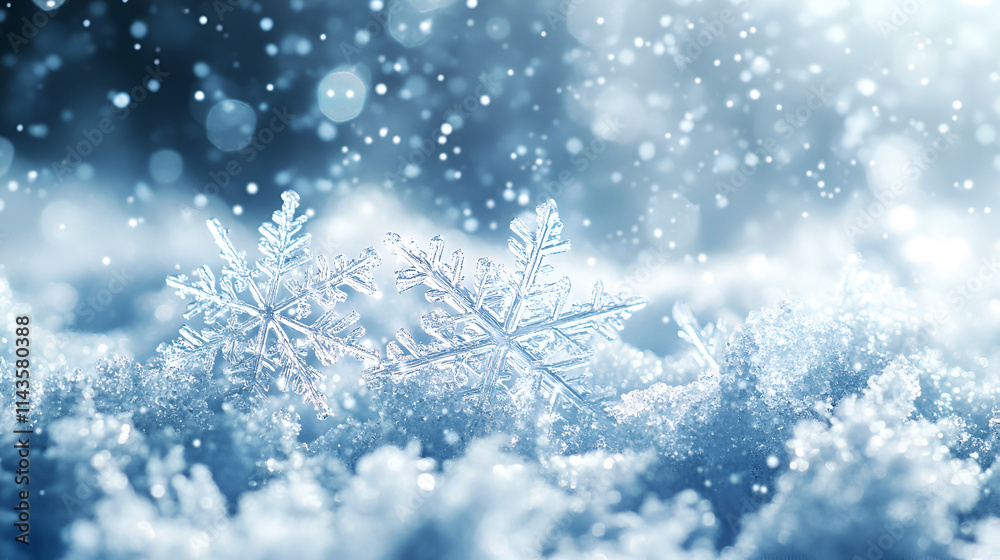 Abstract winter background with snowflakes, winter background with falling snow and bokeh. Christmas background, Christmas celebrations, Generative Ai Abstract winter background with snowflakes, winter background with falling snow and bokeh. Christmas background, Christmas celebrations, Generative Ai