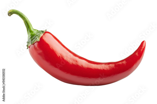 A red pepper is shown on a white background