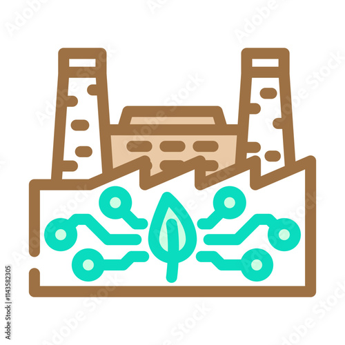 sustainable manufacturing industry 4 color icon vector. sustainable manufacturing industry 4 sign. isolated symbol illustration