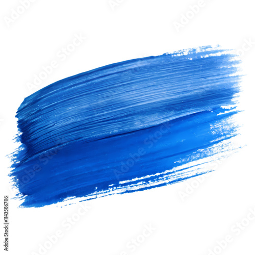 Vibrant Blue Paint Stroke Against a Black Background