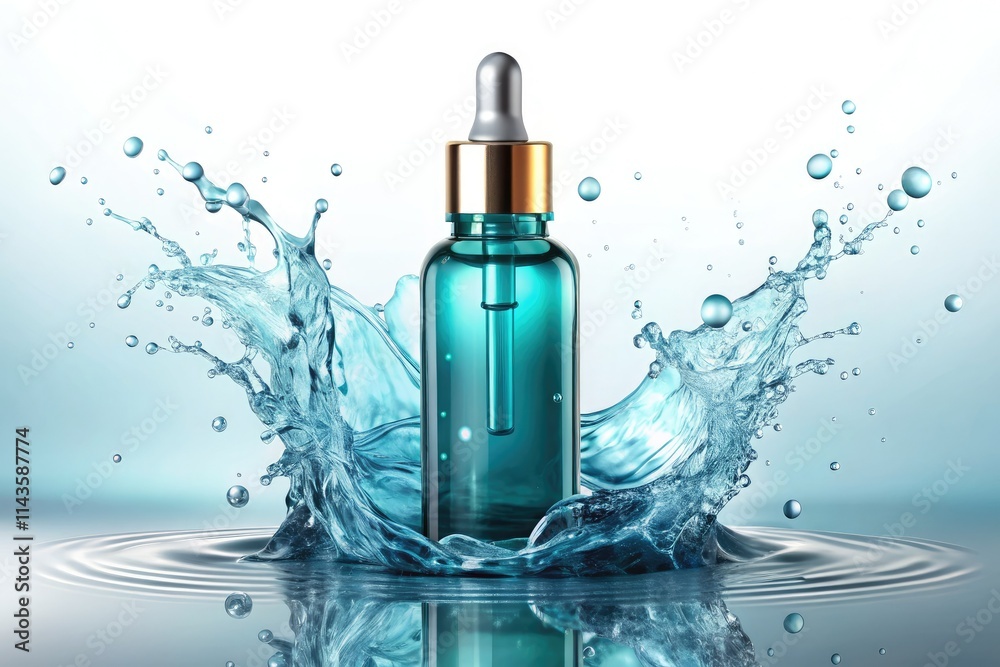 Magnetic levitation showcases elegant cosmetic packaging. 3D render beauty banner mockup. Magnetic levitation showcases elegant cosmetic packaging. 3D render beauty banner mockup.