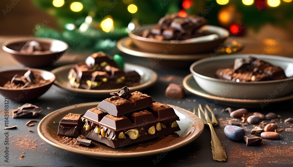 Delicious chocolate treats cozy home food photography festive atmosphere close-up view indulgent dessert inspiration Delicious chocolate treats cozy home food photography festive atmosphere close-up view indulgent dessert inspiration