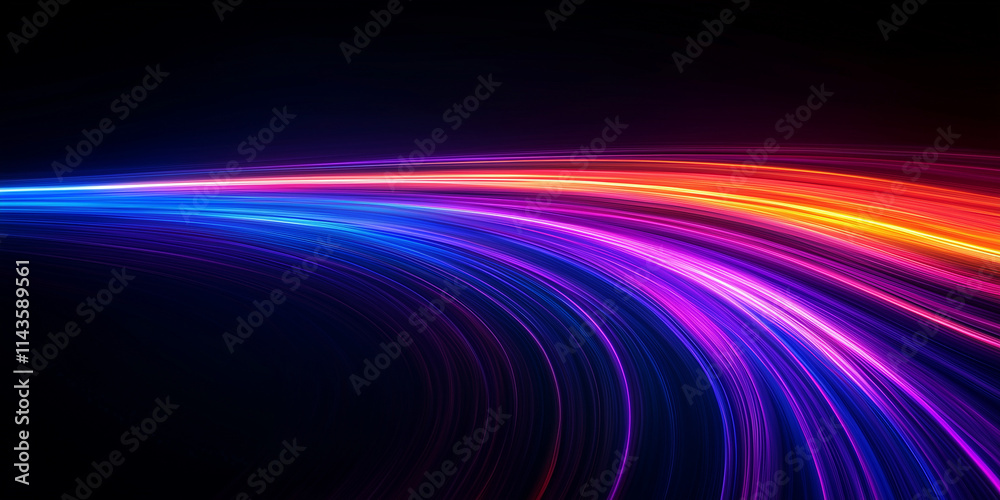 Abstract Dynamic Light Trails on a Dark Background Abstract Dynamic Light Trails on a Dark Background