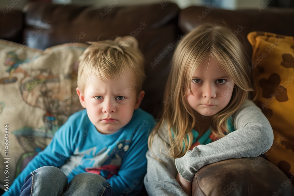 Angry Young Children created with Generative AI Technology, ai, generative Angry Young Children created with Generative AI Technology, ai, generative