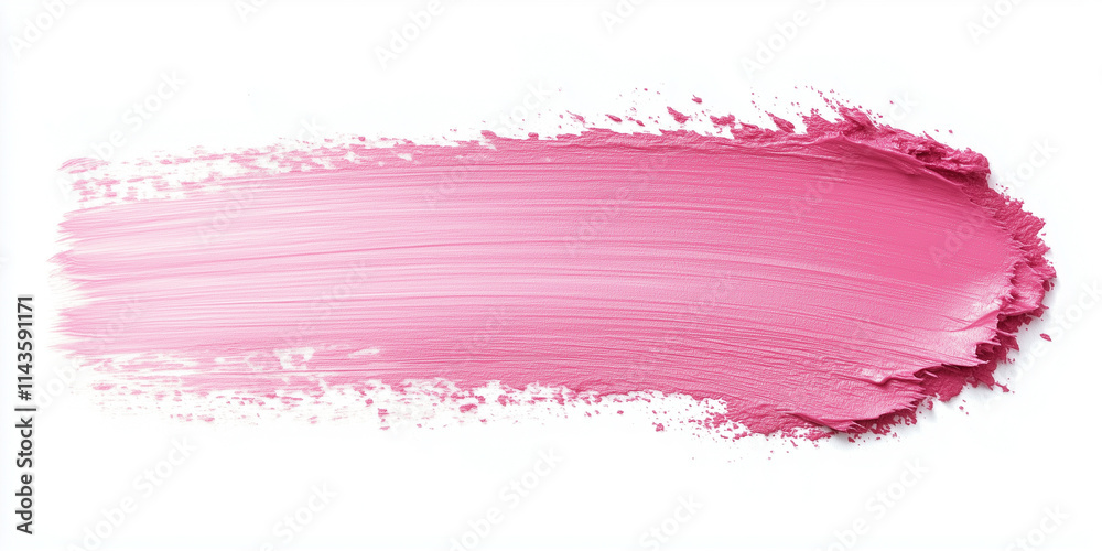 Soft Pink Paint Stroke: A delicate, textured stroke of pink paint on a white background Soft Pink Paint Stroke: A delicate, textured stroke of pink paint on a white background