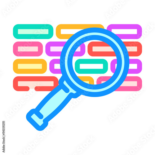 search magnifying glass nlp color icon vector. search magnifying glass nlp sign. isolated symbol illustration
