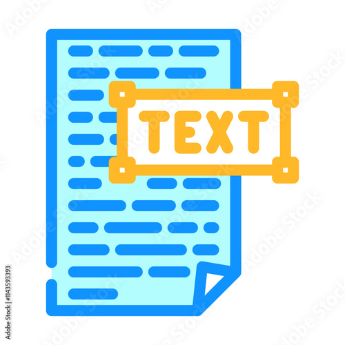 text document natural language processing nlp color icon vector. text document natural language processing nlp sign. isolated symbol illustration