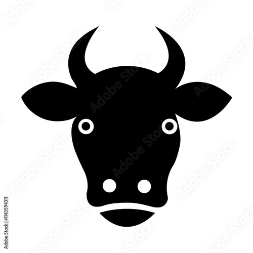 Cow logo vector Animal farm Cow icon vector illustration Silhouette cow black and white