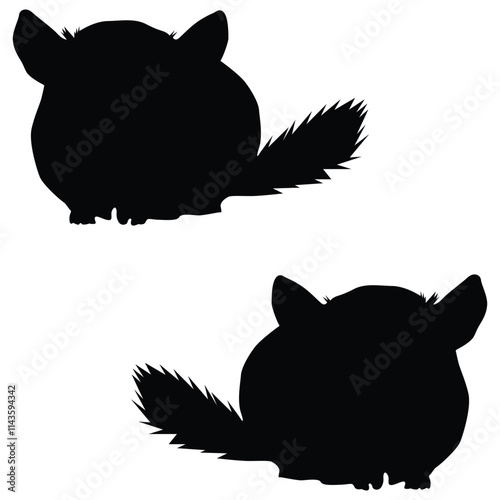 Chinchilla Silhouette, Chinchilla Vector Silhouette, Chinchilla cartoon Silhouette, Chinchilla illustration, Chinchilla icon Silhouette, Chinchilla Silhouette illustration