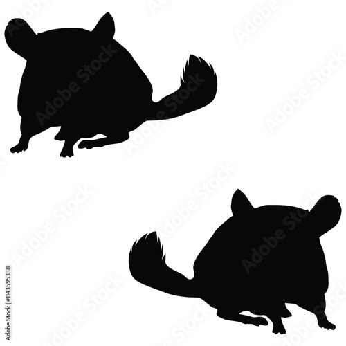 Chinchilla Silhouette, Chinchilla Vector Silhouette, Chinchilla cartoon Silhouette, Chinchilla illustration, Chinchilla icon Silhouette, Chinchilla Silhouette illustration
