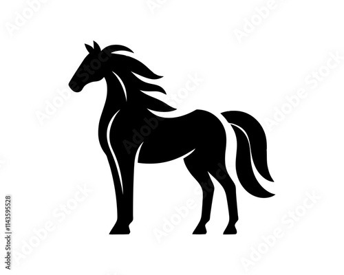 Horse logo design icon symbol vector illustration. Horse silhouette logo. Animal logo.