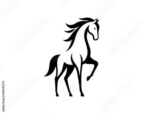 Horse logo design icon symbol vector illustration. Horse silhouette logo. Animal logo. photo