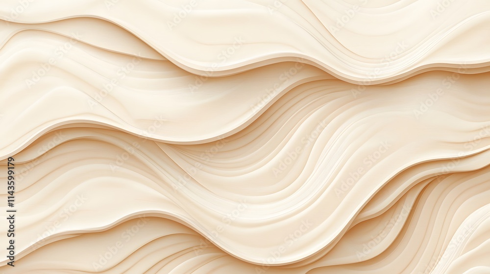 Obraz premium Abstract Beige Waves Smooth Flowing Design