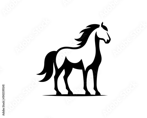 Horse logo design icon symbol vector illustration. Horse silhouette logo. Animal logo.