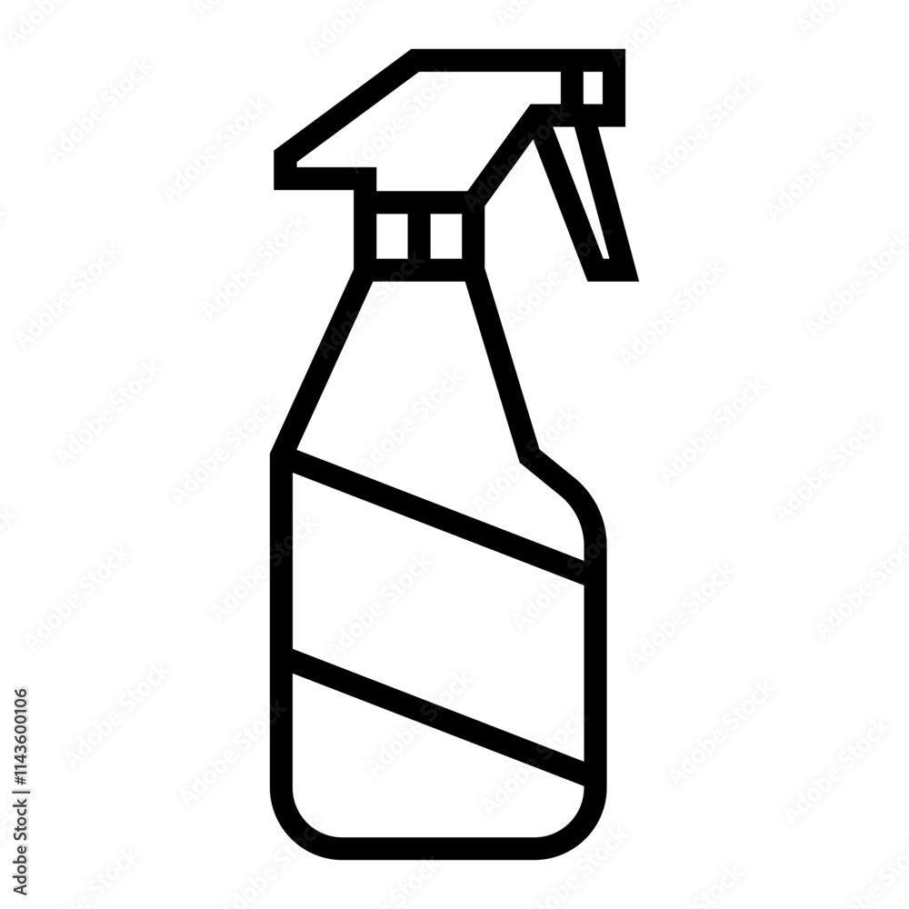 Foggy spray bottle icon vector, line style illustration.
