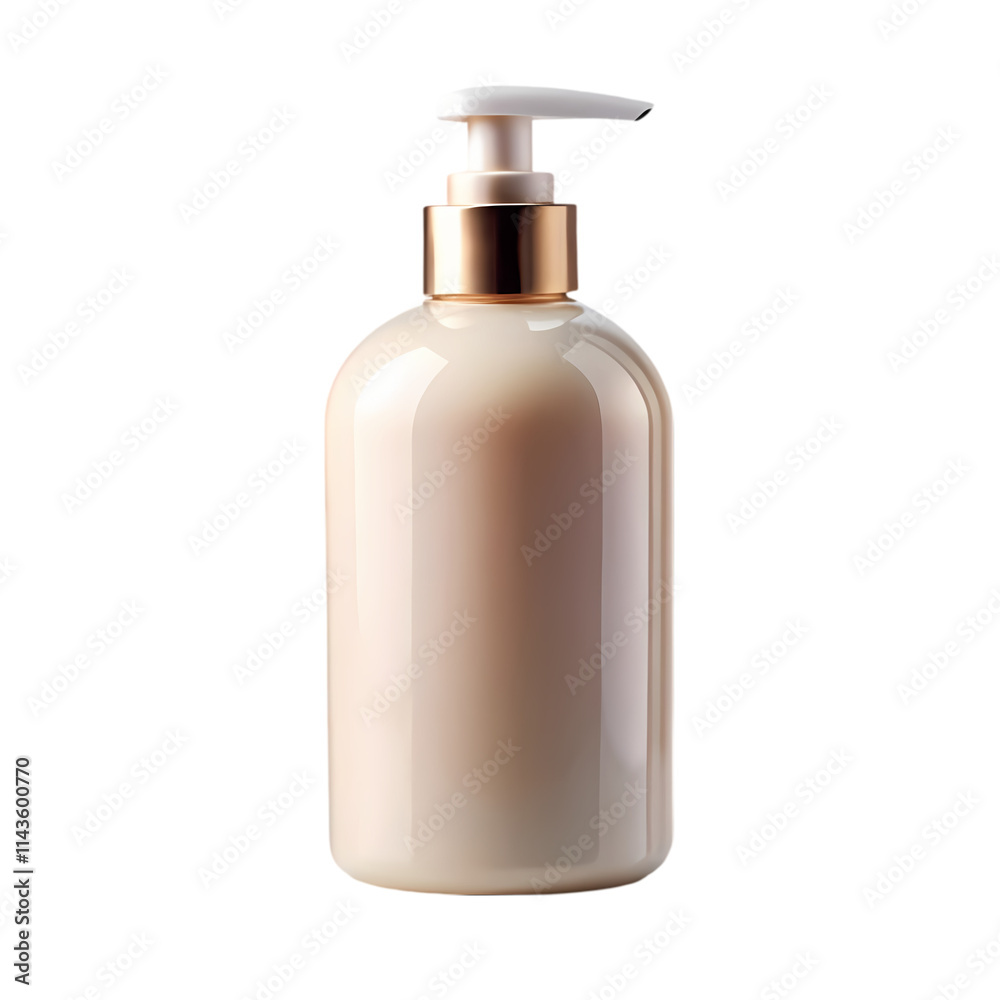 High-Quality, Realistic Rendering of a Light Beige Plastic Dispenser Bottle High-Quality, Realistic Rendering of a Light Beige Plastic Dispenser Bottle