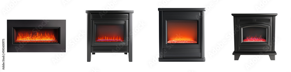 Elegant and modern electric fireplace set in a cozy living room interior creating a warm and inviting ambiance with its flame effect and energy efficient heating Elegant and modern electric fireplace set in a cozy living room interior creating a warm and inviting ambiance with its flame effect and energy efficient heating
