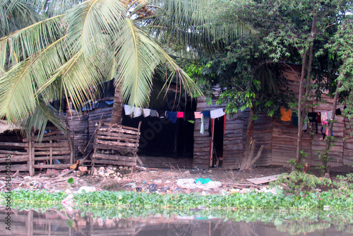 Colombia, Barranquilla- Nov 23, 2024: poor simple lives of ordinary people. Open everyday life of people community, big city conditions and environment photo