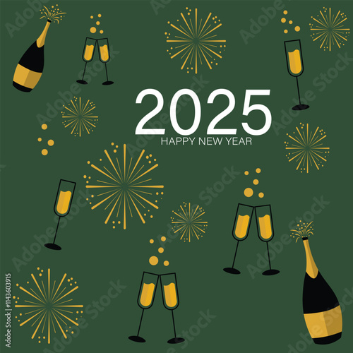 new year background with fireworks