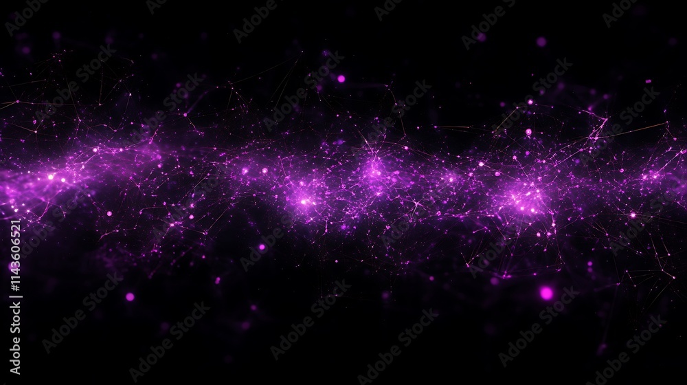 Fototapeta premium Neural network of neurons with purple glowing connection