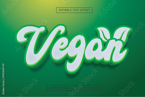 Vegan Text Effect, Editable Nature Text Style photo